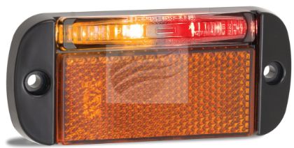 Picture of LED RED/AMBER SIDE MRKR 12/24V WITH REFLECTOR LHS BLK BASE - L44ARMLB