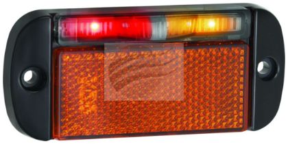Picture of LED RED/AMBER SIDE MRKR 12/24V WITH REFLECTOR RHS BLK BASE - L44ARMRB