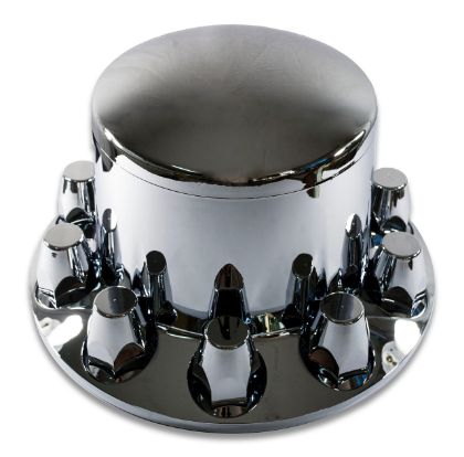 Picture of Chrome Plastic Axle Cover -  Rear 285mm PCD, 10 Stud Push on nutcovers - ACR28500P