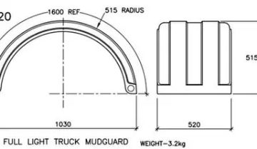 Picture of MUDGUARD PLASTIC GREY 515 RAD - P520GY1
